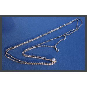 Victorian pocket watch real opal slide rope chain necklace signed DFB, 60" total